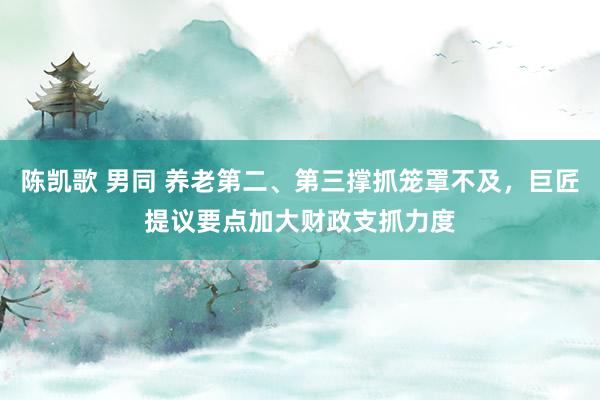 陈凯歌 男同 养老第二、第三撑抓笼罩不及，巨匠提议要点加大财政支抓力度