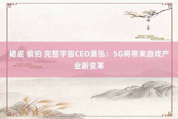 裙底 偷拍 完整宇宙CEO萧泓：5G将带来游戏产业新变革